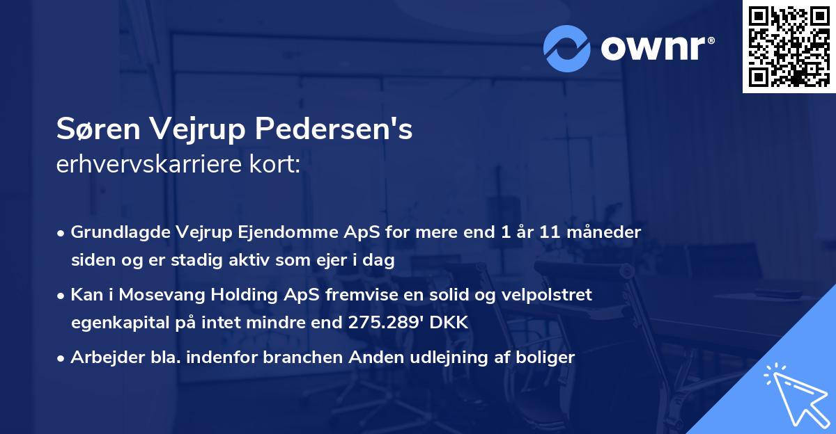Søren Vejrup Pedersen's erhvervskarriere kort