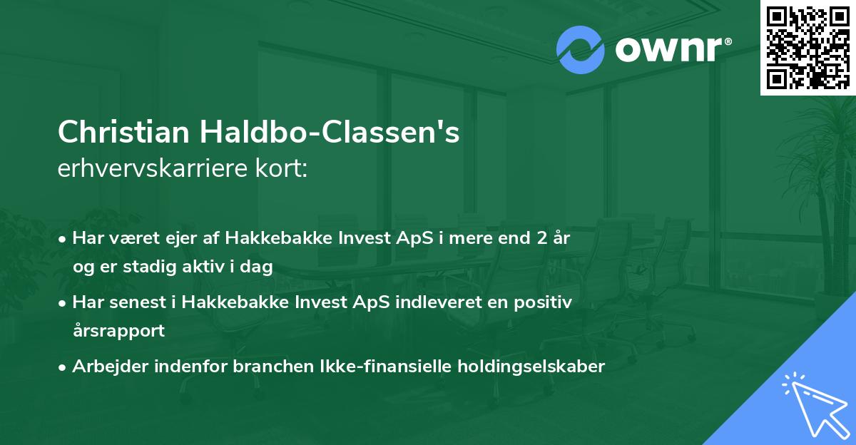 Christian Haldbo-Classen's erhvervskarriere kort