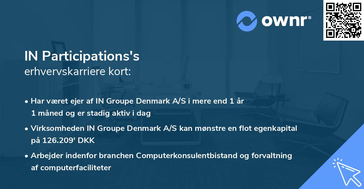 IN Participations's erhvervskarriere kort