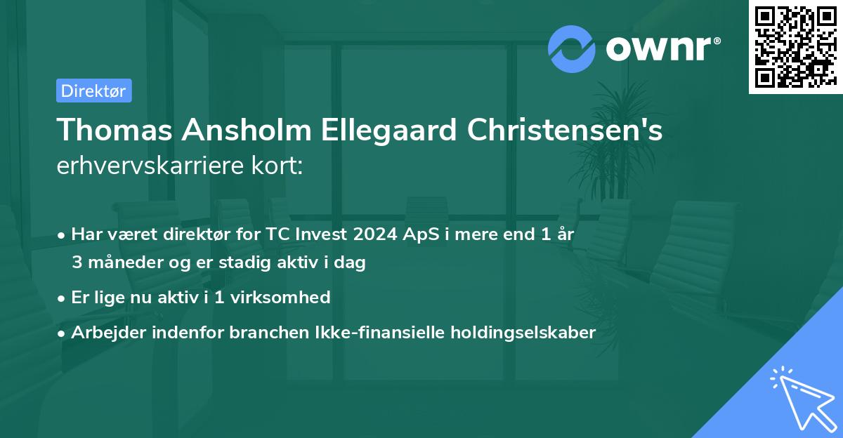Thomas Ansholm Ellegaard Christensen's erhvervskarriere kort