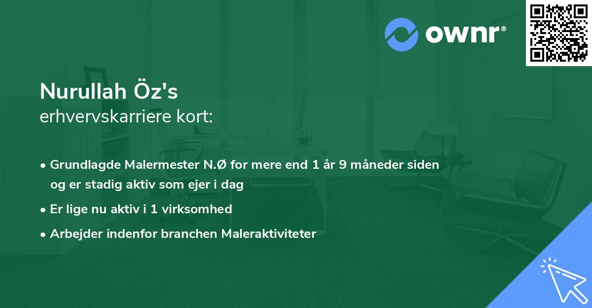 Nurullah Öz's erhvervskarriere kort