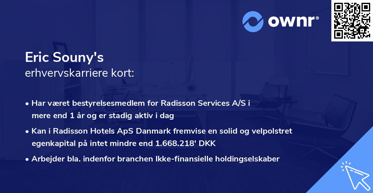 Eric Souny's erhvervskarriere kort