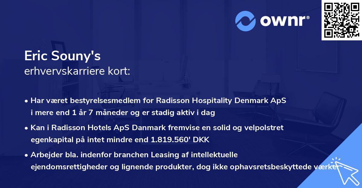 Eric Souny's erhvervskarriere kort