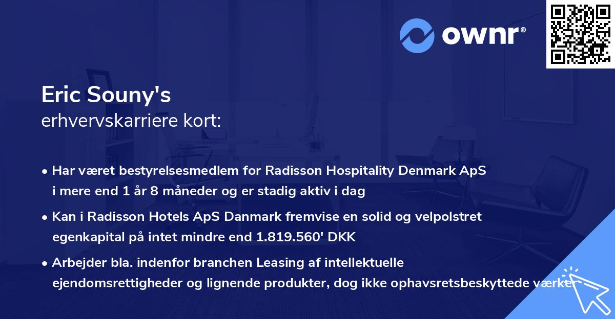 Eric Souny's erhvervskarriere kort