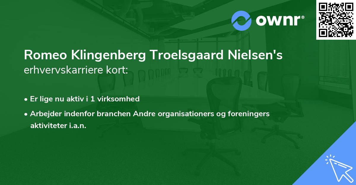 Romeo Klingenberg Troelsgaard Nielsen's erhvervskarriere kort