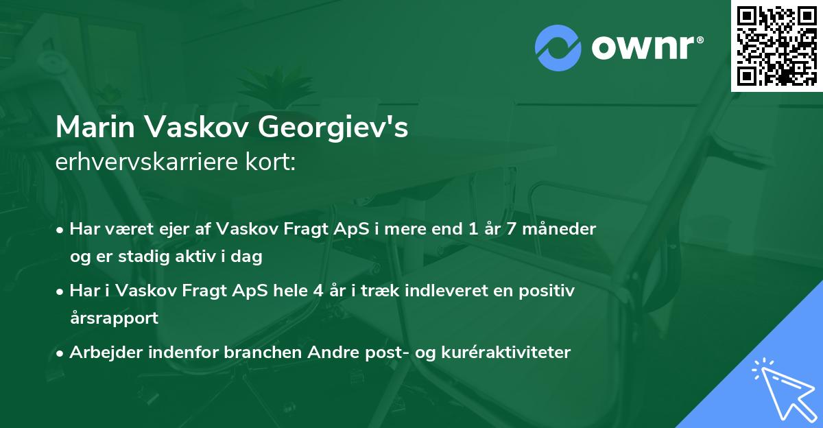 Marin Vaskov Georgiev's erhvervskarriere kort