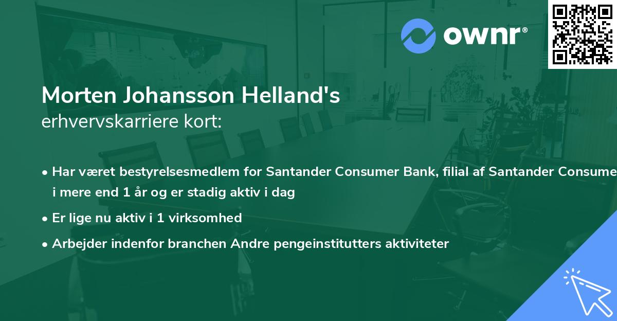 Morten Johansson Helland's erhvervskarriere kort