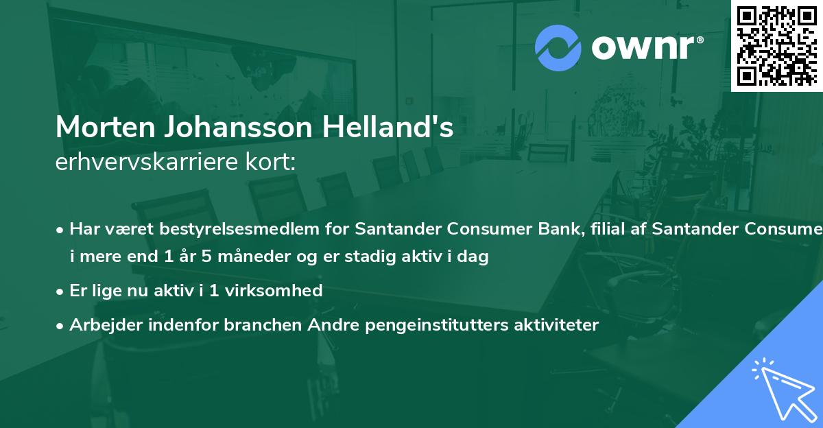 Morten Johansson Helland's erhvervskarriere kort