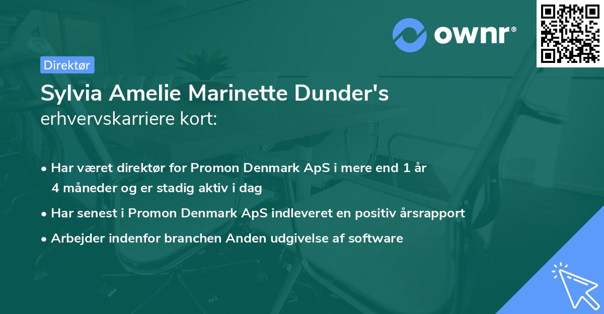 Sylvia Amelie Marinette Dunder's erhvervskarriere kort