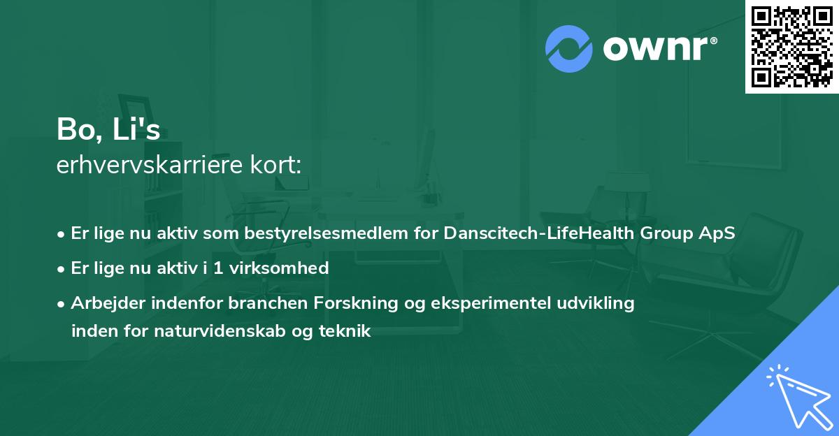 Bo, Li's erhvervskarriere kort