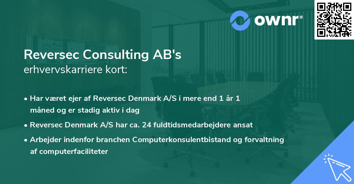 Reversec Consulting AB's erhvervskarriere kort