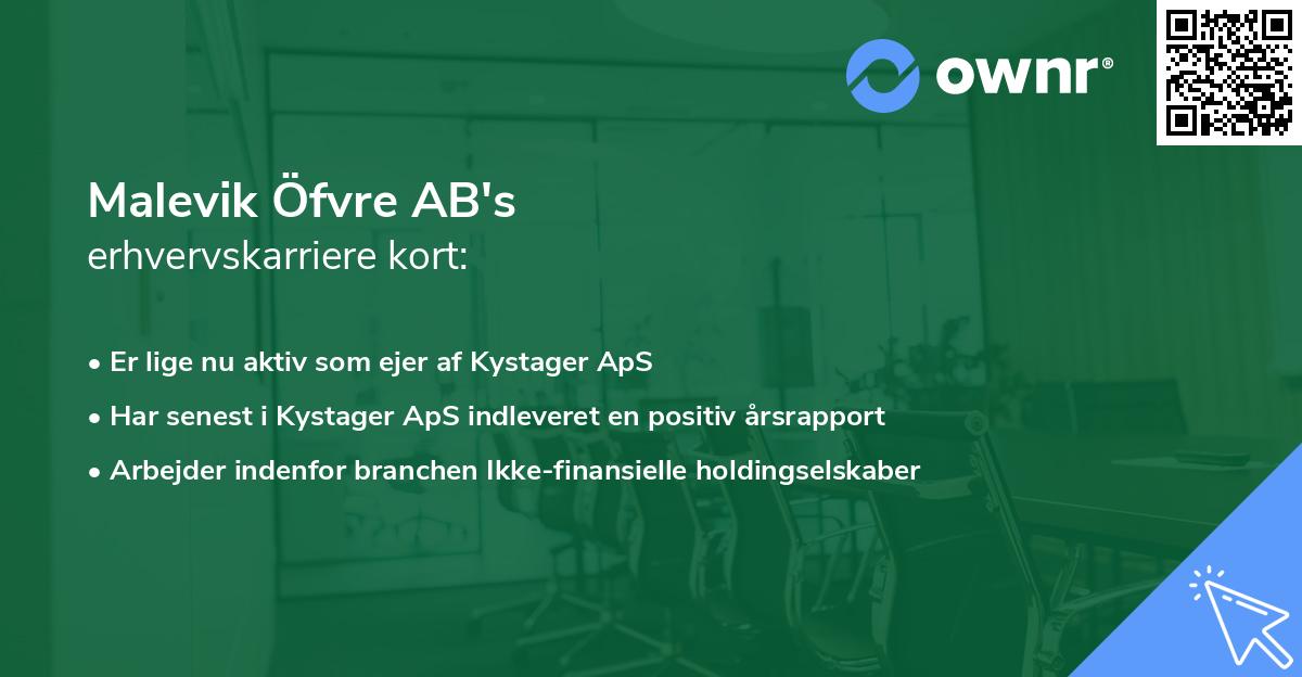 Malevik Öfvre AB's erhvervskarriere kort