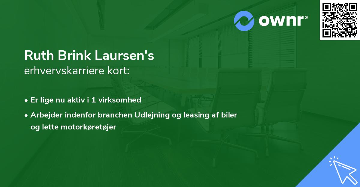 Ruth Brink Laursen's erhvervskarriere kort