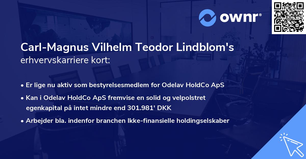 Carl-Magnus Vilhelm Teodor Lindblom's erhvervskarriere kort