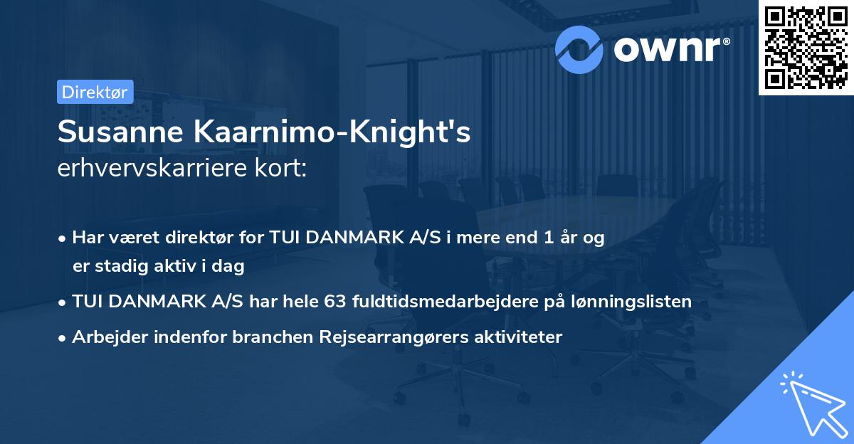 Susanne Kaarnimo-Knight's erhvervskarriere kort