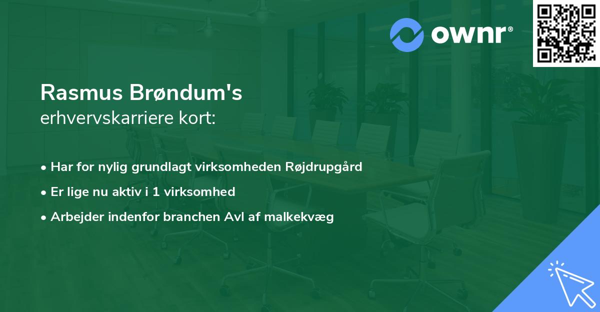Rasmus Brøndum's erhvervskarriere kort