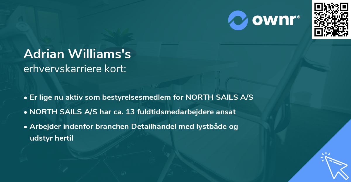 Adrian Williams's erhvervskarriere kort