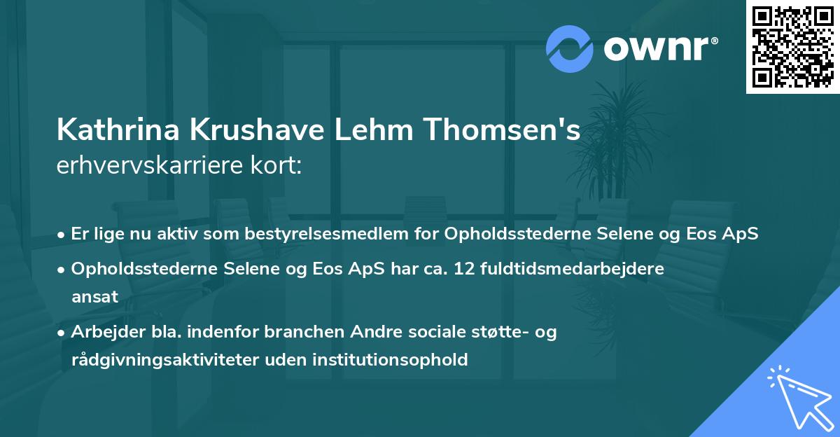 Kathrina Krushave Lehm Thomsen's erhvervskarriere kort