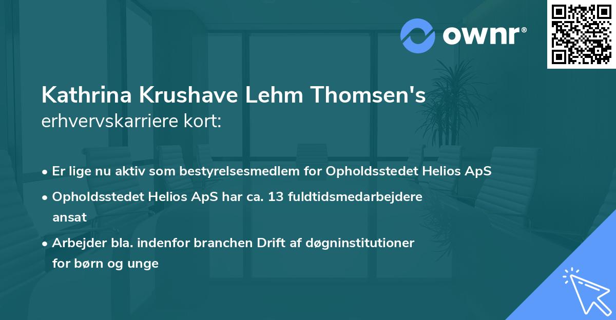 Kathrina Krushave Lehm Thomsen's erhvervskarriere kort