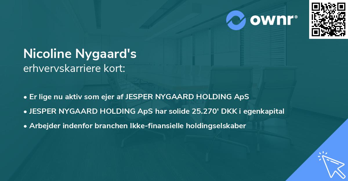 Nicoline Nygaard's erhvervskarriere kort
