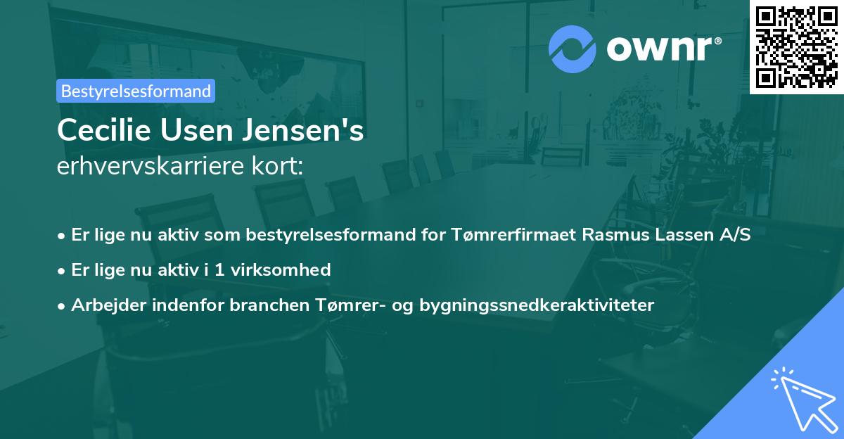 Cecilie Usen Jensen's erhvervskarriere kort