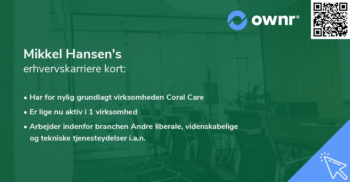Mikkel Hansen's erhvervskarriere kort
