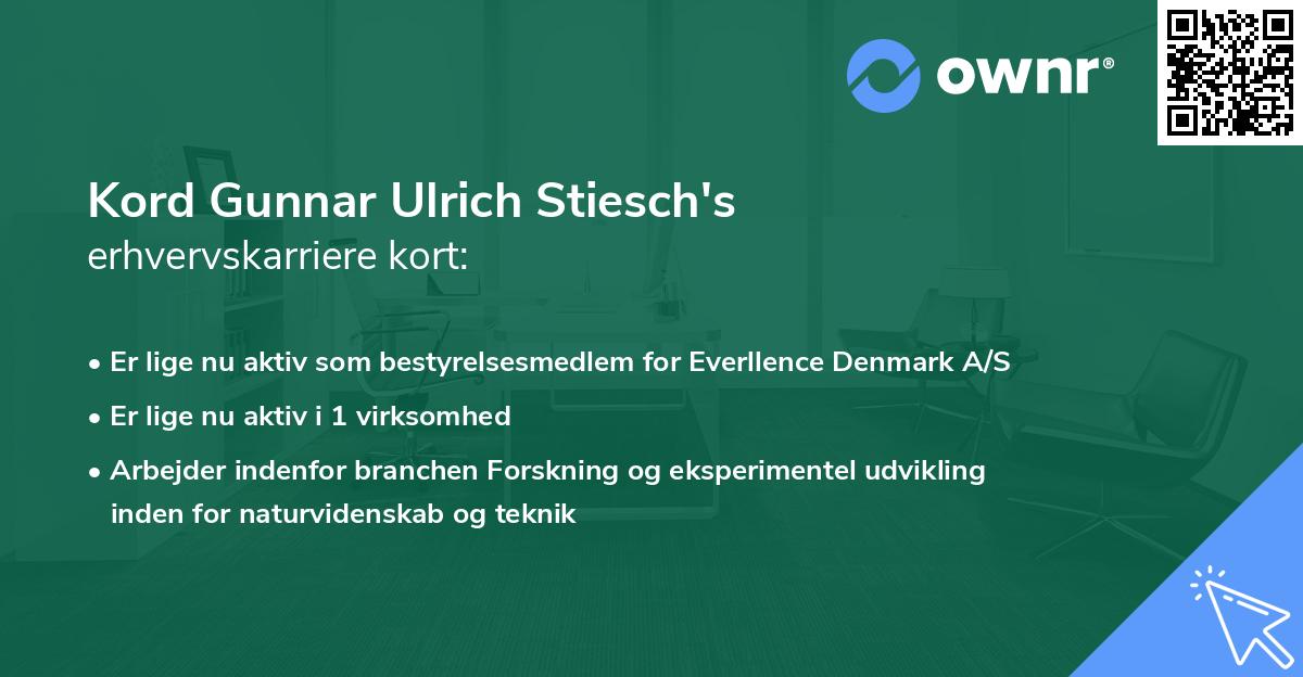 Kord Gunnar Ulrich Stiesch's erhvervskarriere kort