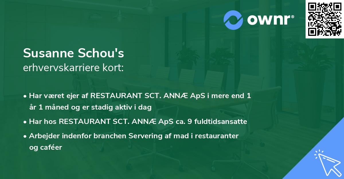 Susanne Schou's erhvervskarriere kort