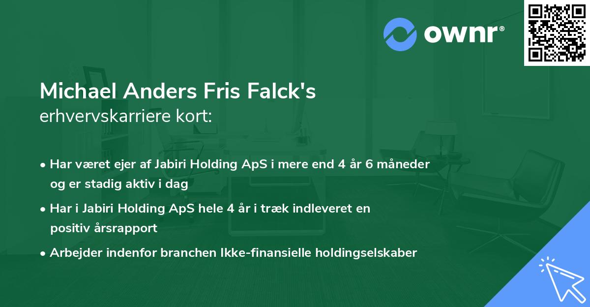 Michael Anders Fris Falck's erhvervskarriere kort