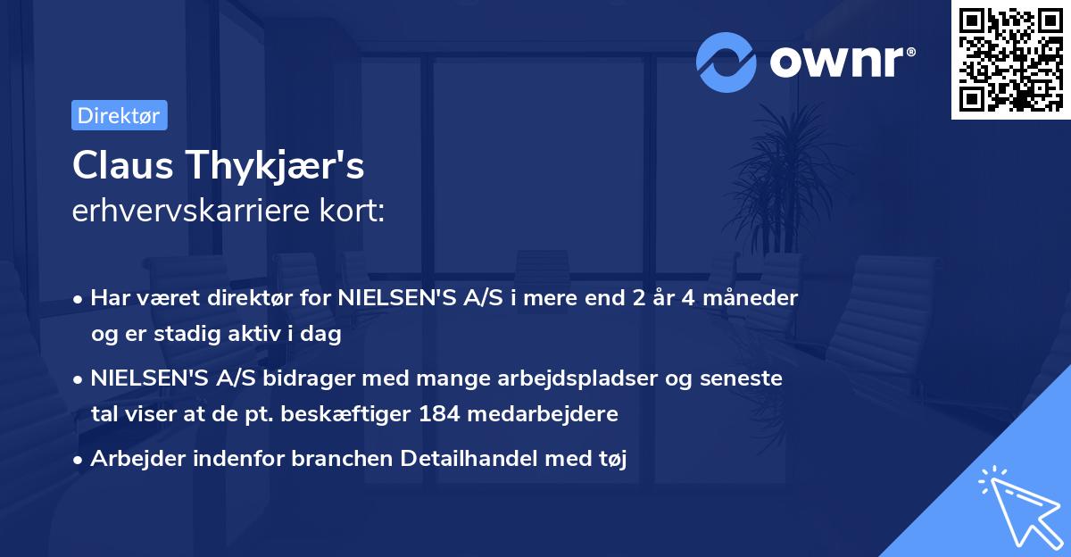 Claus Thykjær's erhvervskarriere kort