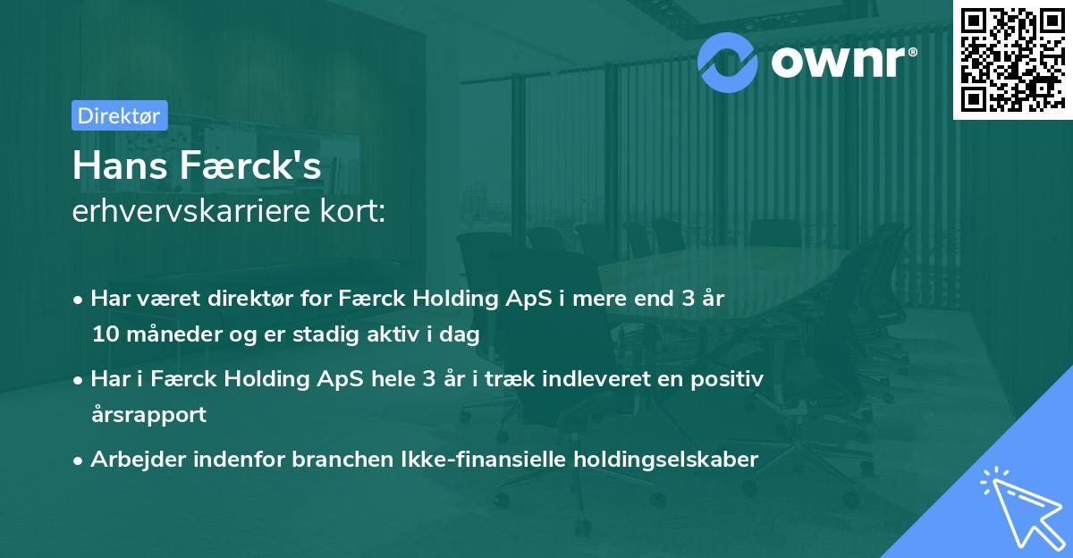 Hans Færck's erhvervskarriere kort