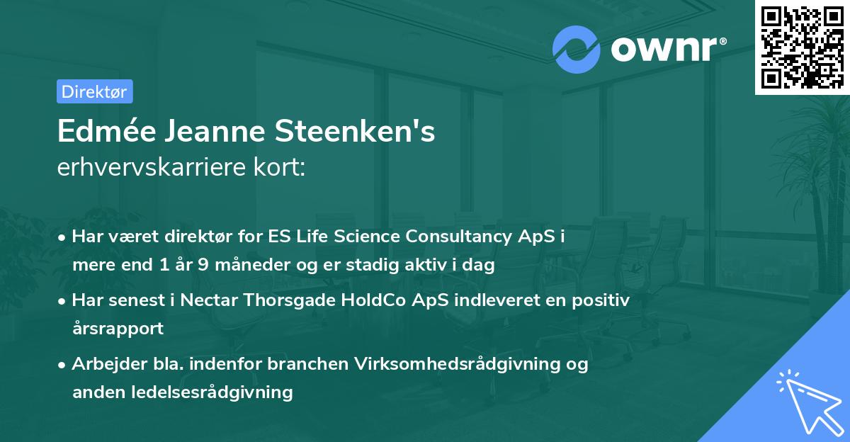 Edmée Jeanne Steenken's erhvervskarriere kort