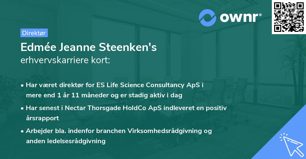 Edmée Jeanne Steenken's erhvervskarriere kort