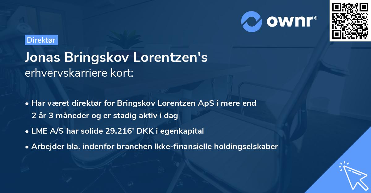 Jonas Bringskov Lorentzen's erhvervskarriere kort