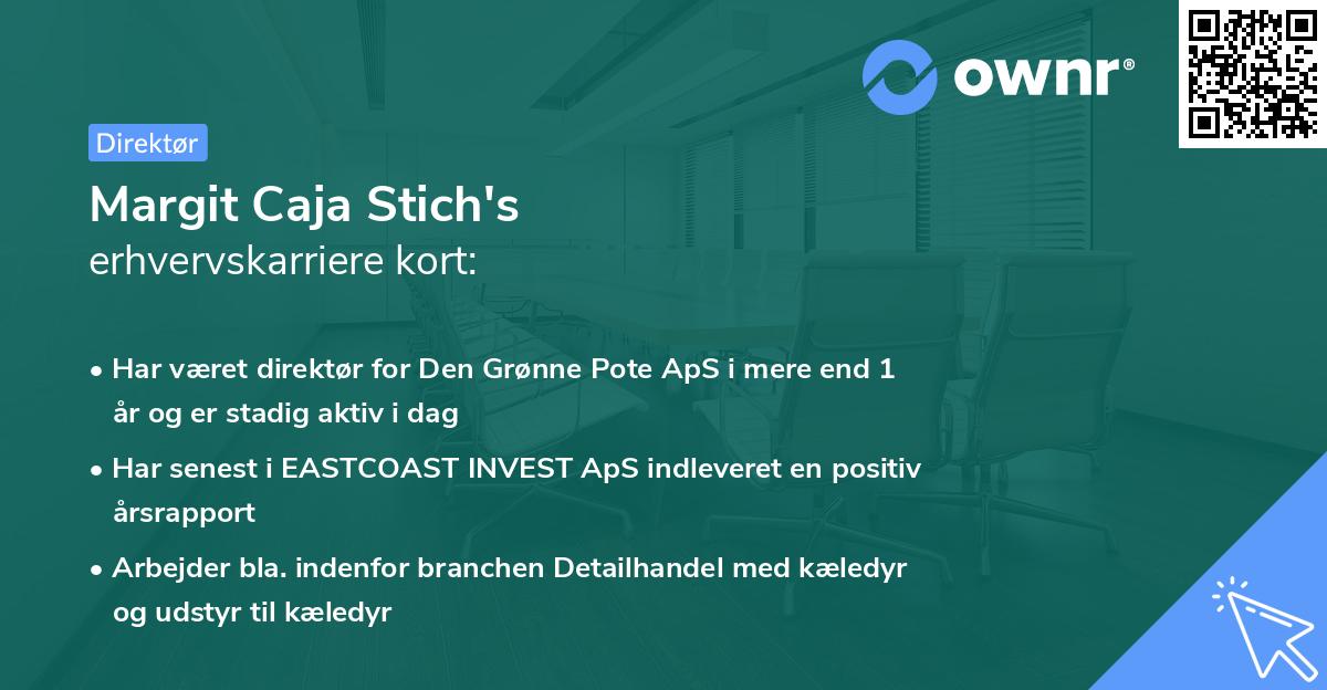 Margit Caja Stich's erhvervskarriere kort