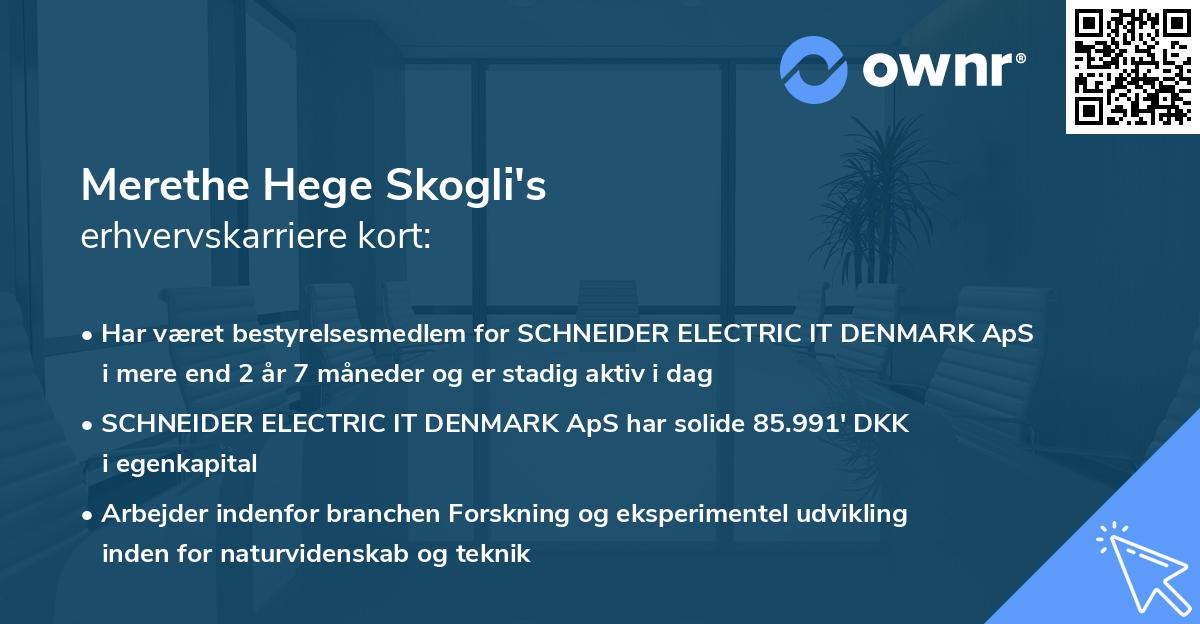 Merethe Hege Skogli's erhvervskarriere kort