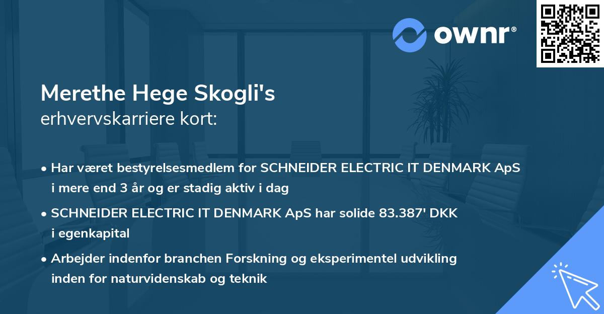 Merethe Hege Skogli's erhvervskarriere kort