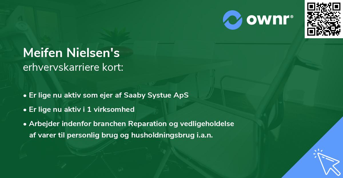 Meifen Nielsen's erhvervskarriere kort