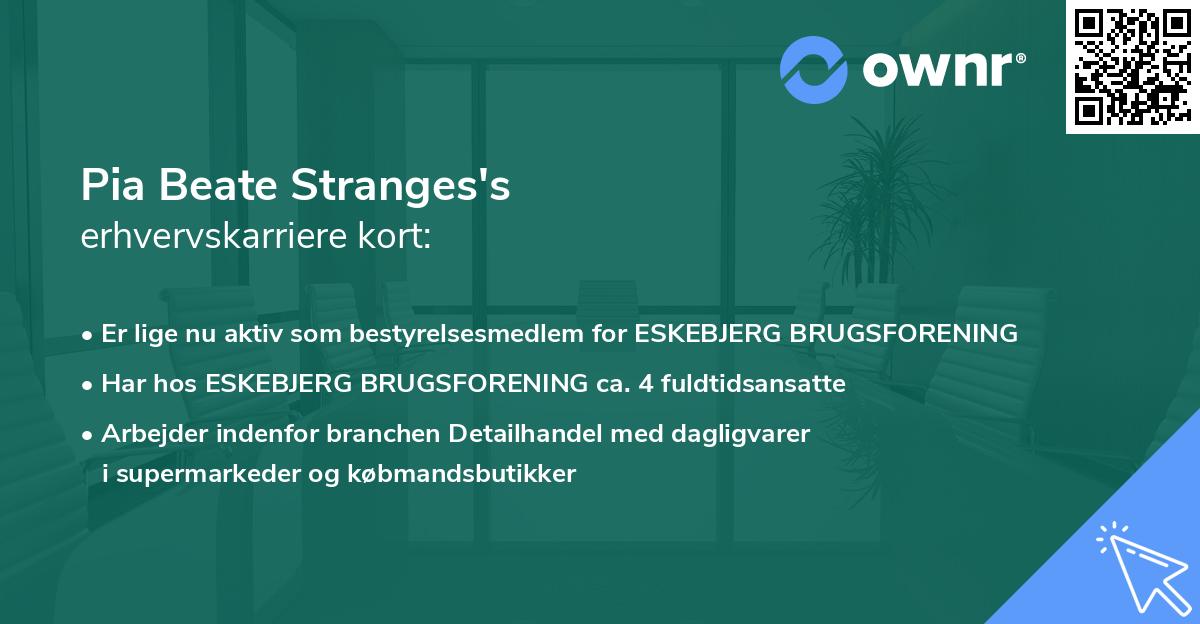 Pia Beate Stranges's erhvervskarriere kort