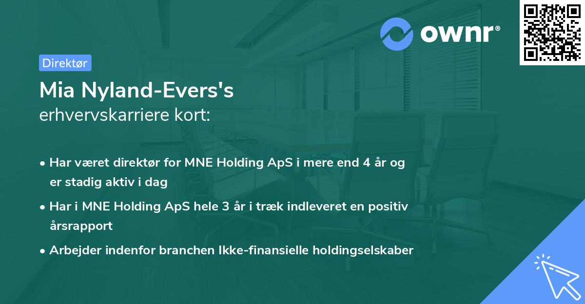 Mia Nyland-Evers's erhvervskarriere kort