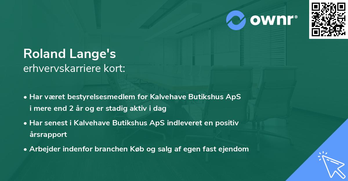 Roland Lange's erhvervskarriere kort