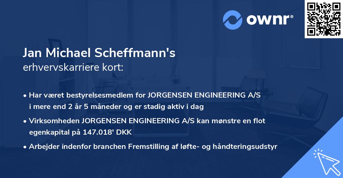 Jan Michael Scheffmann's erhvervskarriere kort