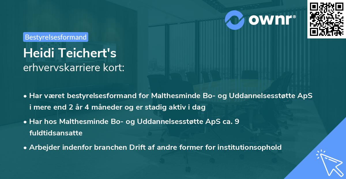 Heidi Teichert's erhvervskarriere kort