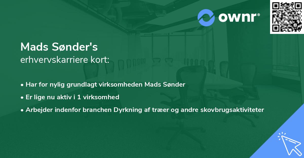 Mads Sønder's erhvervskarriere kort