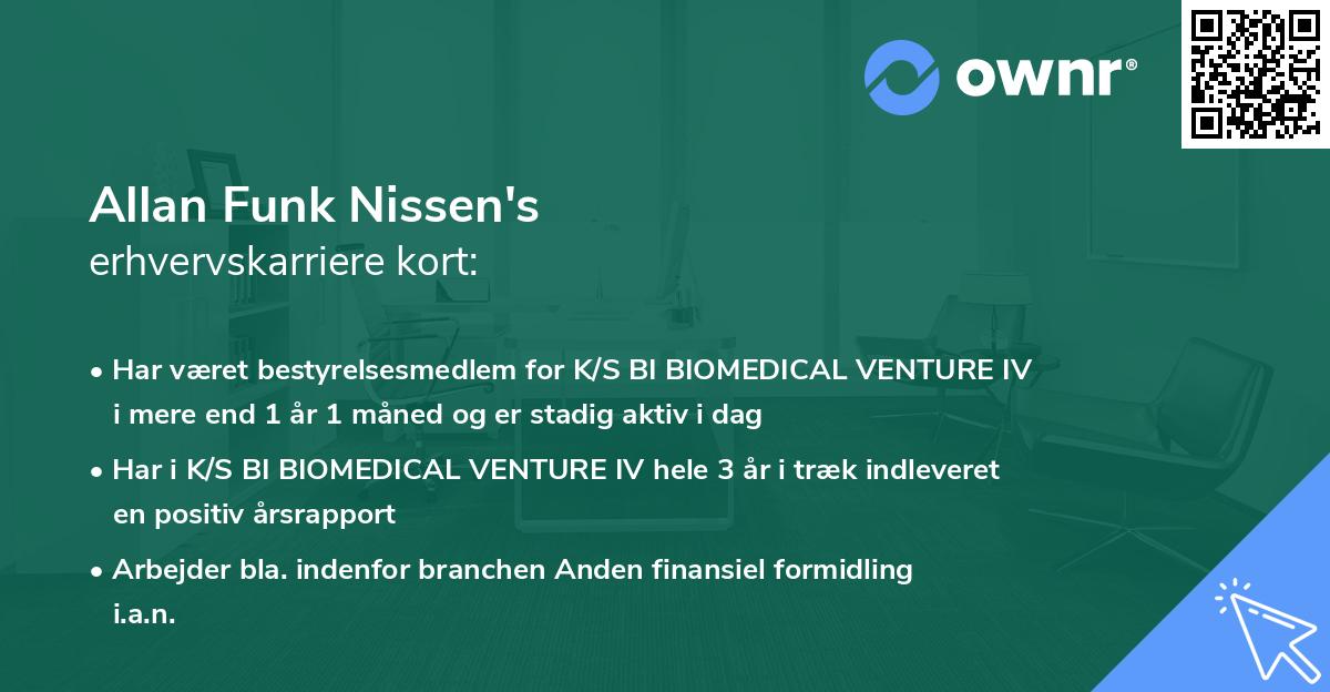 Allan Funk Nissen's erhvervskarriere kort