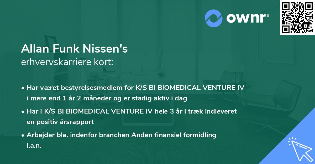 Allan Funk Nissen's erhvervskarriere kort