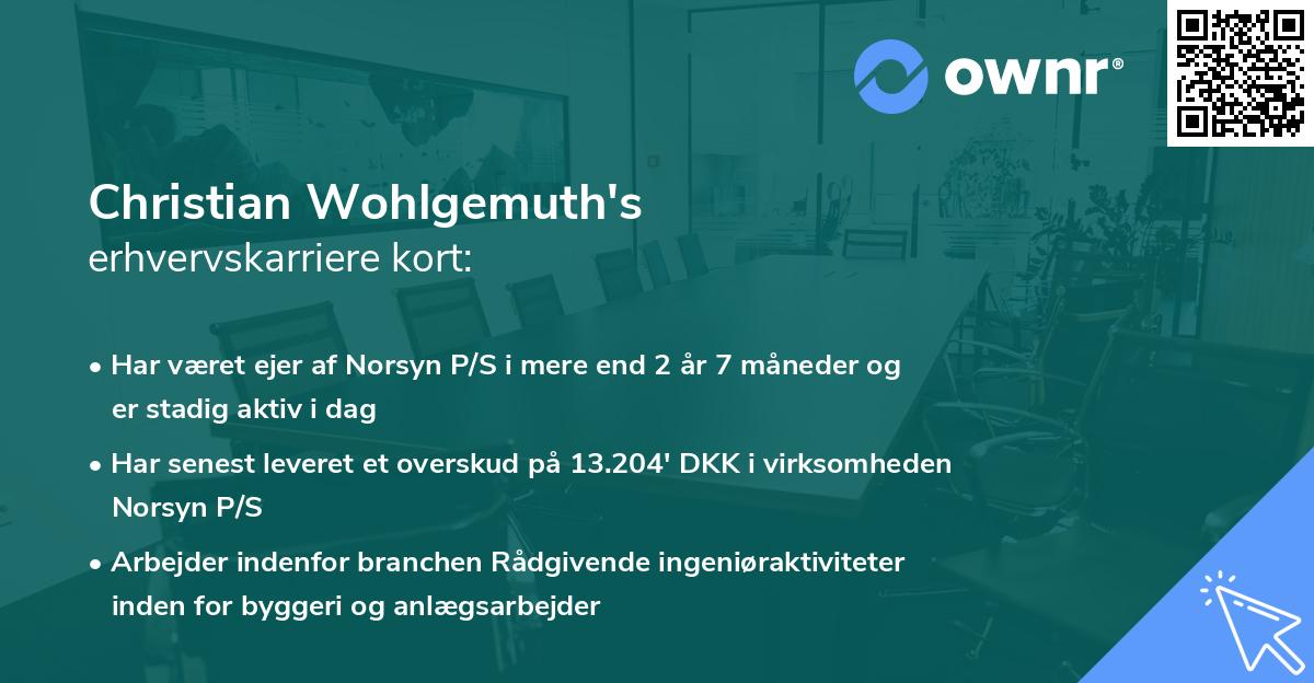 Christian Wohlgemuth's erhvervskarriere kort