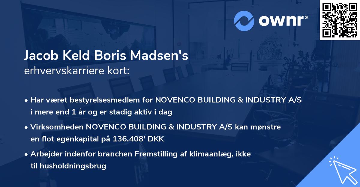 Jacob Keld Boris Madsen's erhvervskarriere kort