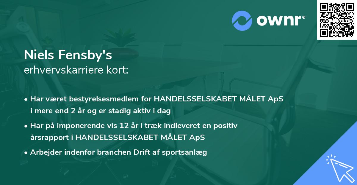 Niels Fensby's erhvervskarriere kort