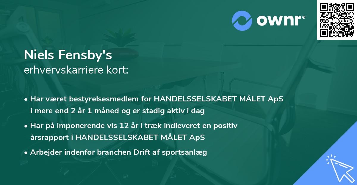 Niels Fensby's erhvervskarriere kort